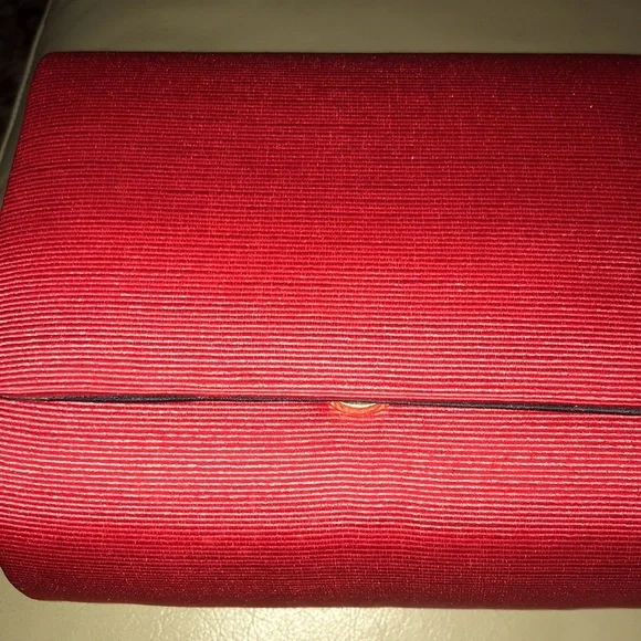 NWOT. Beautiful Red Silk mini bag. Red with black tassels on each side - Picture 2 of 5